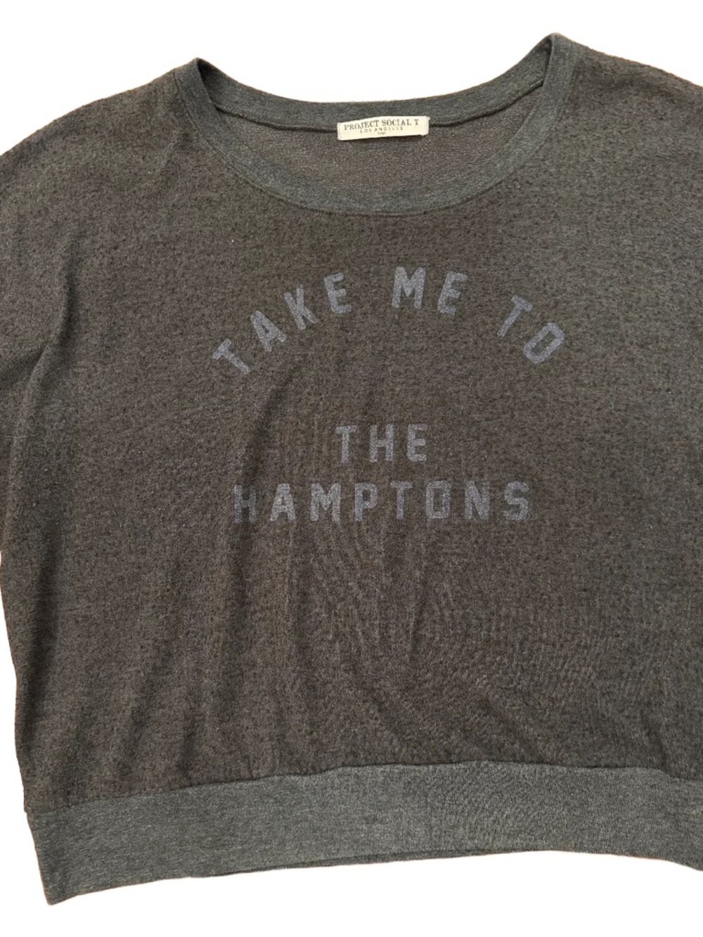 Project Social T Charcoal Gray 'Take Me to The Hamptons' Long Sleeve Tee